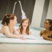 Group of ladies enjoying the spa pool