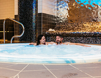 Spa day relaxing in spa pool