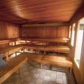 sauna room at Porchester Spa